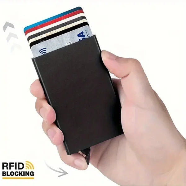 Pop_up Card Holder | Anti-theft Id Credit Card Holder Thin Aluminum Metal Wallet