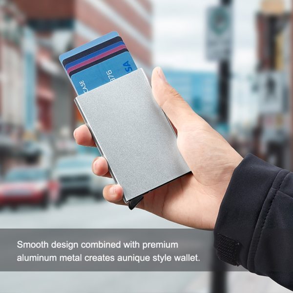 Pop_up Card Holder | Anti-theft Id Credit Card Holder Thin Aluminum Metal Wallet