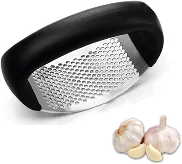Stainless Steel Garlic Press Rocker – Easy-Clean Garlic Crusher & Mincer