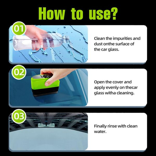 Oil Film Brush 2.0 with Extra Liquid-Clear Vision Car Windshield Cleaner (1pc)