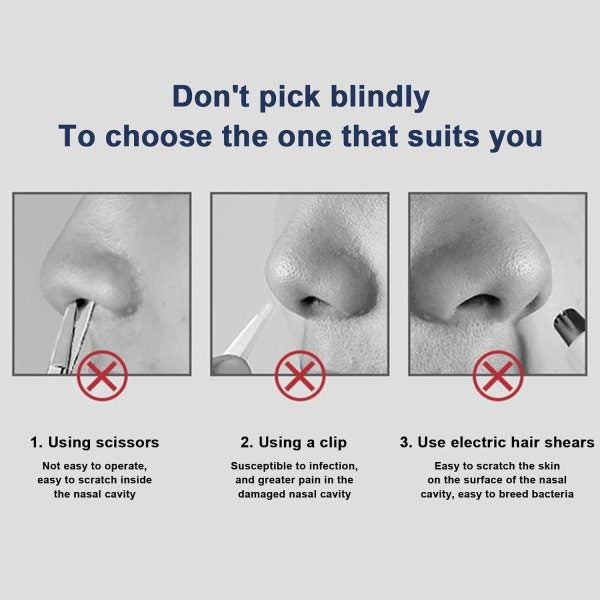 Portable Manual Nose Hair Trimmer – Stainless Steel, Safe & Washable (2-Pack)