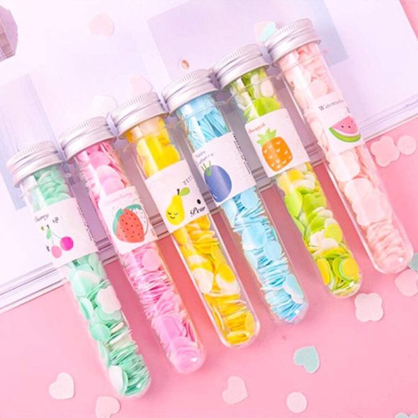 200 Pcs Disposable Paper Soap with Portable Tube Bottle