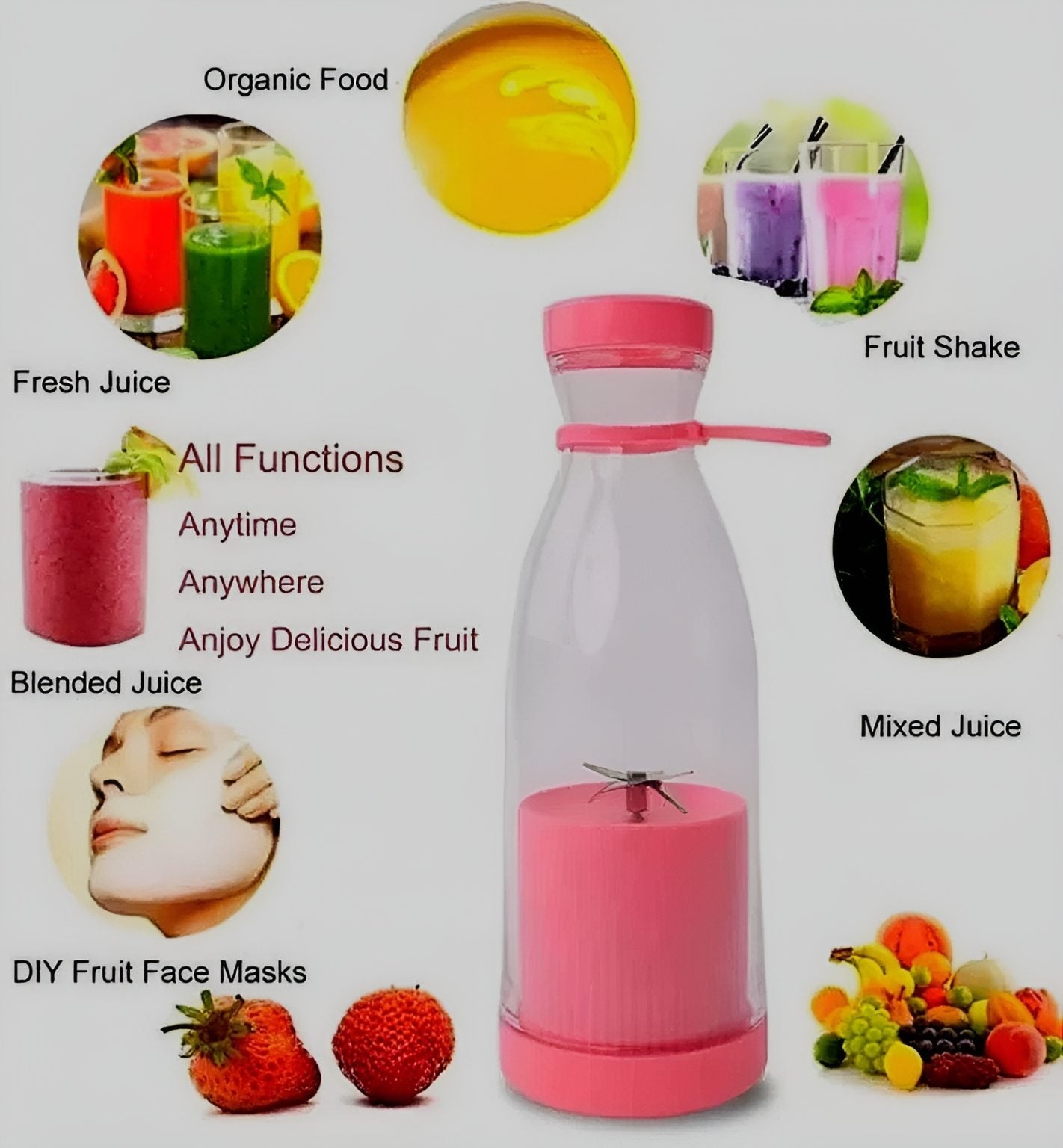 Mini Portable Blender Electric Fruit Juicer