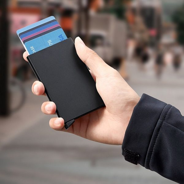 Pop_up Card Holder | Anti-theft Id Credit Card Holder Thin Aluminum Metal Wallet