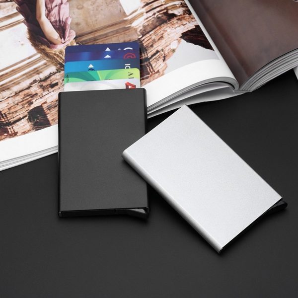 Pop_up Card Holder | Anti-theft Id Credit Card Holder Thin Aluminum Metal Wallet