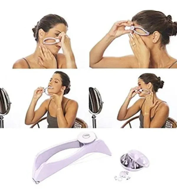 Eyebrow Threading Tool – Modern Plastic Cotton Facial & Body Hair Remover For Women – Random Color