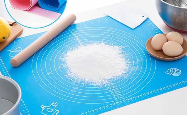 Silicone Baking Mat with Measurements – Non-Stick Roti, Dough & Cookie Sheet Oven Liner