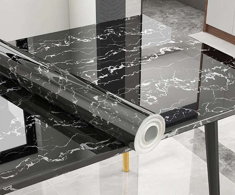 Self-adhesive Kitchen Black Marble Sheet