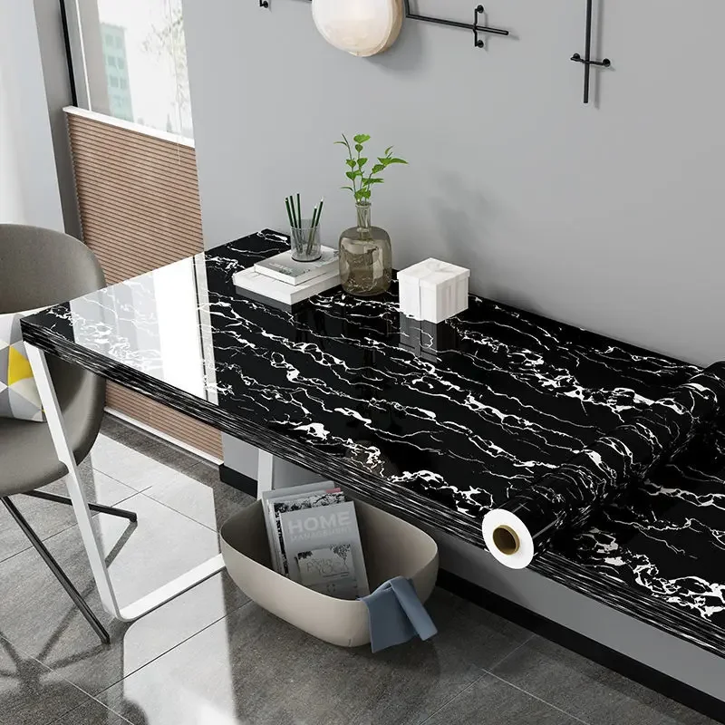 Self-adhesive Kitchen Black Marble Sheet