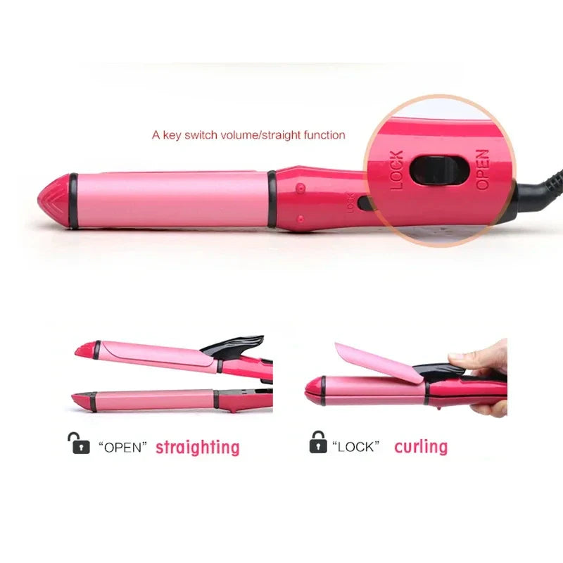 2 in 1 Hair Straightener-Fast Heat, Sleek Results
