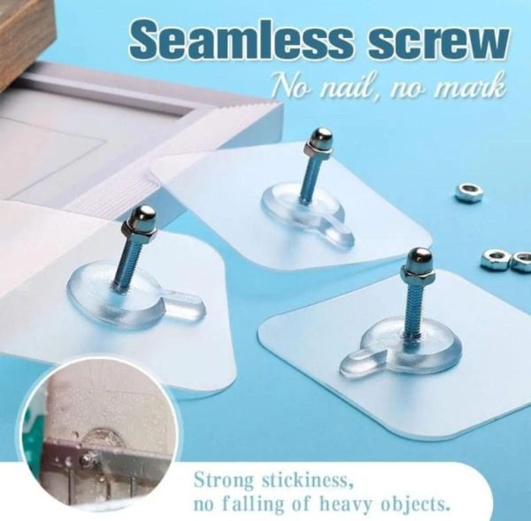 10pcs Self-Adhesive Wall Hooks & Screws – Heavy-Duty No-Drill Wall Mount for Frames, Keys, Towels & Home Use